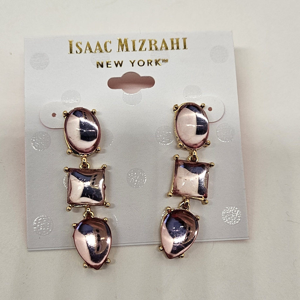 Isaac Mizrahi New York Pink Earrings Dangle Drop